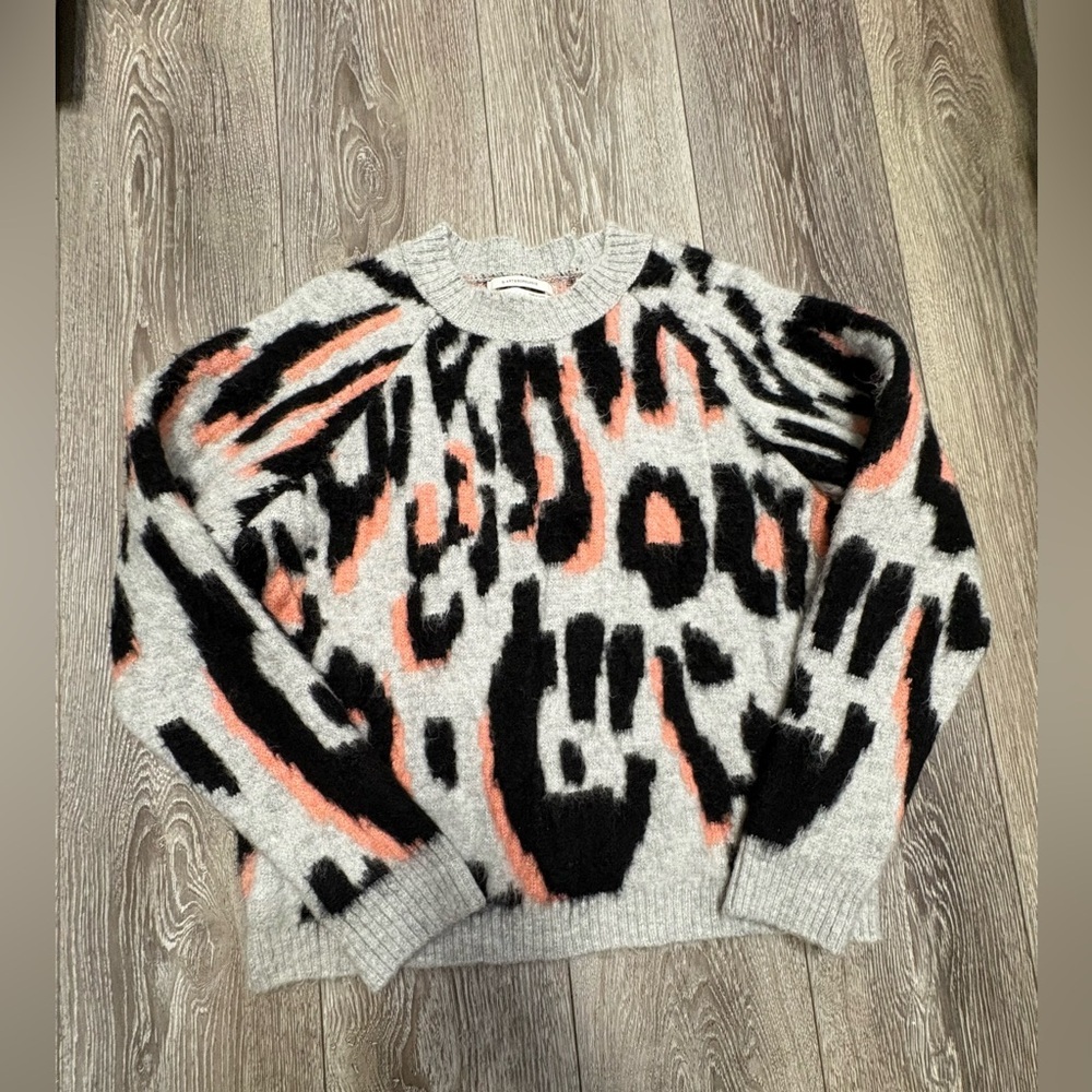 Anthropologie Leopard Print Sweater - Black, Pink, Gray - Picture 4 of 12